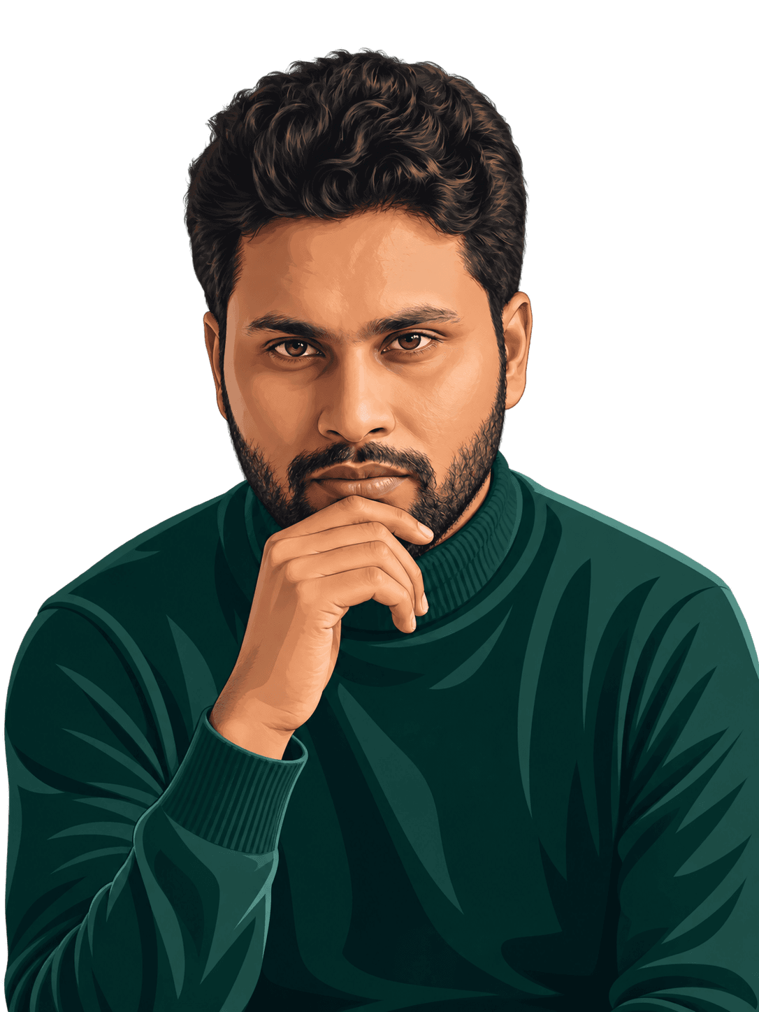Illustrated portrait of Subhro Kar